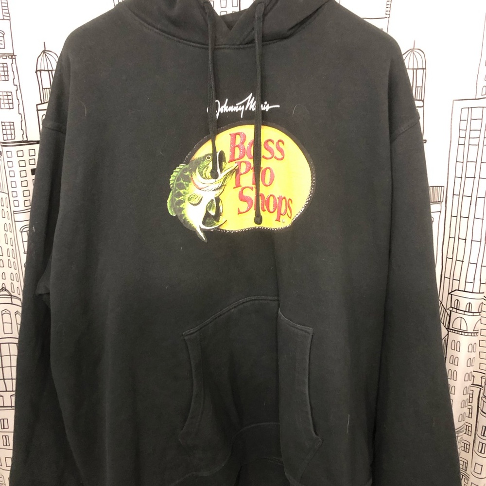 Bass Pro Shops Black Hoodie with Yellow Logo 3xl
